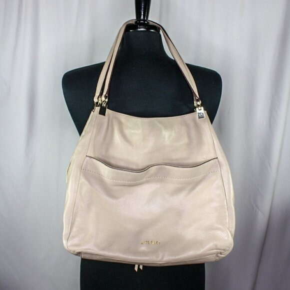Cate Riley Shoulder Bag Leather Beige Off … - Picture 2 of 8